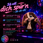 Schnuffel – Ich will dich spür’n – CD-Rückseite mit Titelliste und Känguru-Logo von Abgefahren aber Okay